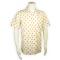Pronti White / Gold Polka Dot Design Button Up Short Sleeve Shirt S6540